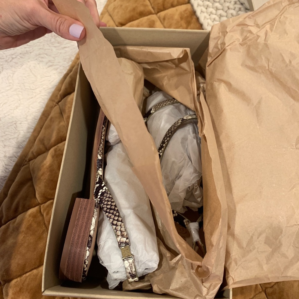 NIB Madewell Asymmetrical Sandals Leather - Picture 5 of 6